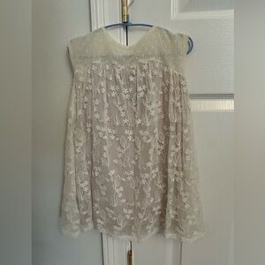 Elestory Cream Floral Lace Dress